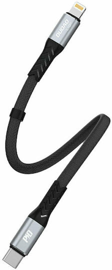 Dudao L10P Flat / Braided USB-C to Lightning Cable 20W Μαύρο 0.23m