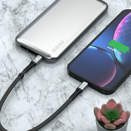 Dudao L10P Flat / Braided USB-C to Lightning Cable 20W Μαύρο 0.23m
