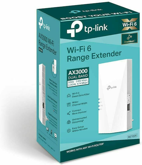 TP-LINK RE700X v1 Mesh WiFi Extender Dual Band (2.4 & 5GHz) 3000Mbps