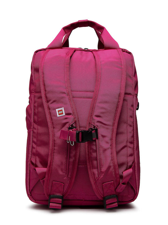 LEGO Brick 2x2 School Bag Backpack Junior High-High School Fuchsia with Water Bottle Holder 15Liters