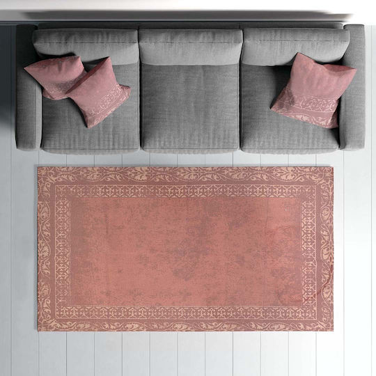 Inart Sofa-Kissen aus 100% Baumwolle Brauntöne / Bordeaux 45x45cm