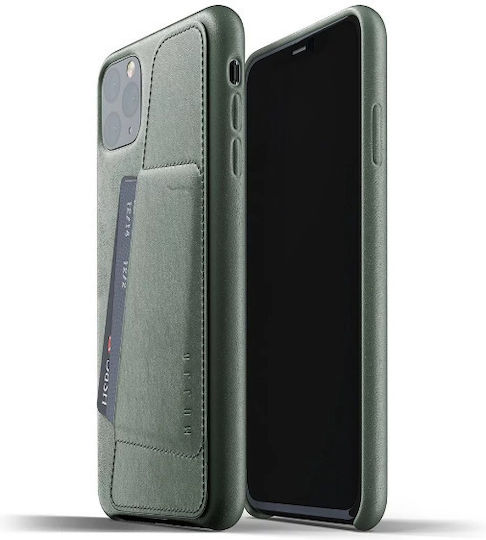Mujjo Full Leather Wallet Leather 1mm Slate Green (iPhone 11 Pro Max)