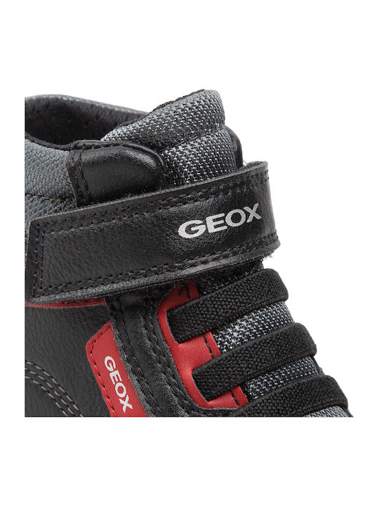 J Gisli B B Παιδικά Sneakers High Ανατομικά με Σκρατς Μαύρα