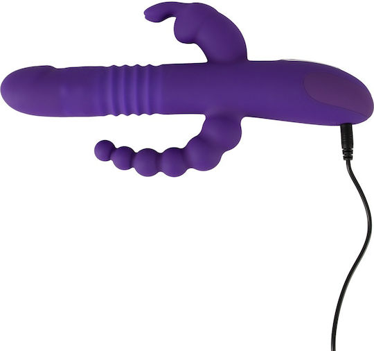 You2Toys Sweet Smile Thrusting Pearl Triple Vibrator Δονητής Rabbit 26cm Purple