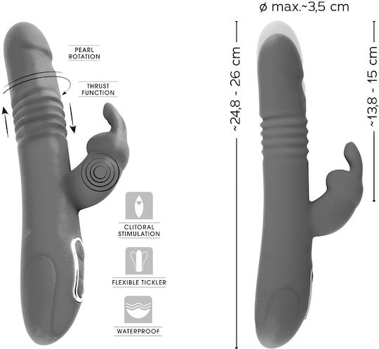 You2Toys Sweet Smile Thrusting Pearl Rabbit Vibrator Δονητής Rabbit 26cm Pink