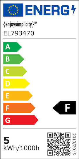 Elvhx Λάμπα LED 5W για Ντουί E14 και Σχήμα B35 Θερμό Λευκό 470lm Dimmable