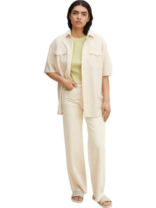 Women's Jean Trousers in Wide Line Beige