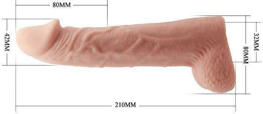 Baile Penis-Verlängerung Hülle Realistischer Dildo Προέκταση Πέους Flesh 21cm