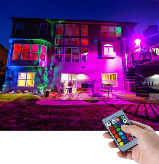 Bakaji Waterproof LED Flood Light 30W RGB With Remote Control IP65