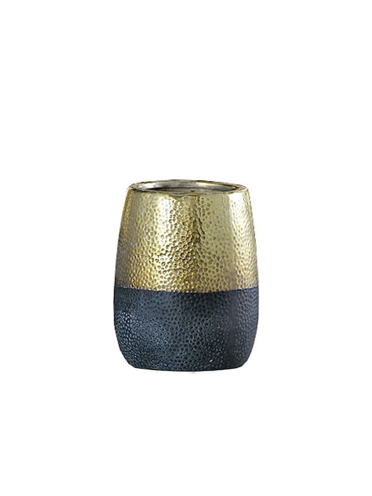 Zaros Vază Decorativă Ceramică Black - Gold 22.5x22.5x28cm 1buc