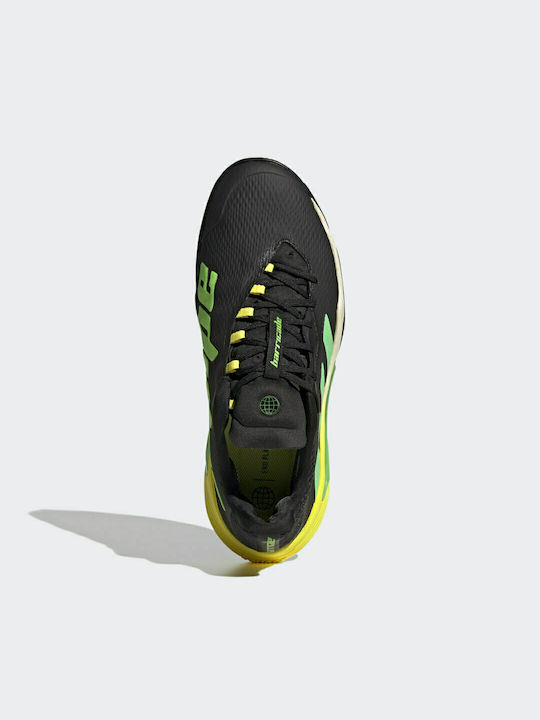 adidas Barricade Men's Tennis Shoes for Clay Courts Cloud White / Beam Green / Beam Yellow