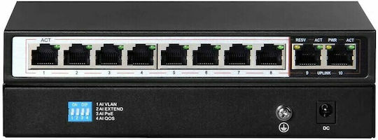 Extralink Perses Unmanaged L2 PoE+ Switch με 8 Θύρες Gigabit (1Gbps) Ethernet