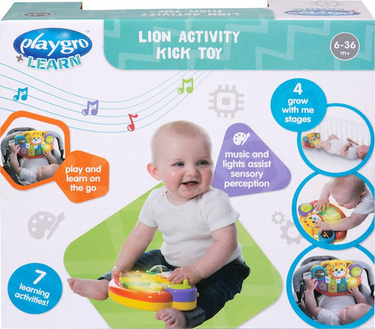 Playgro Музикален инструмент Lion Activity Kick Toy Piano с музика и светлина за 12++ месеца