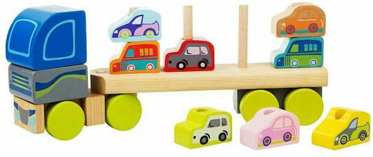 Cubika Vehicle Truck With 8 Cars made of Wood for 18++ Months
