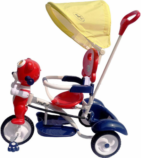 Joyful Kids Kinderdreirad Cartoon 855 mit Elterngriff für 2-4 Jahre Rot