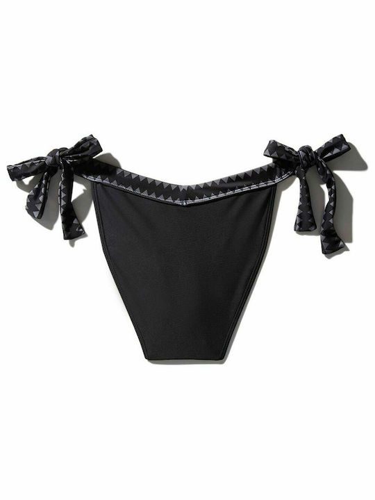 Sprayground Skull Money Bikini Slip with Ties Black