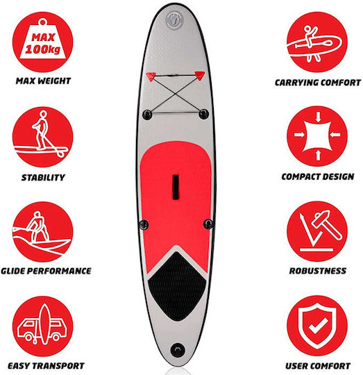 Bakaji Inflatable SUP Board with Length 2.43m Gray
