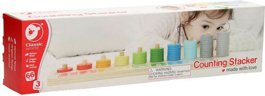 Classic World Counting Stacker Educational Game Letters & Numbers made of Wood for 3+ years Years Old
