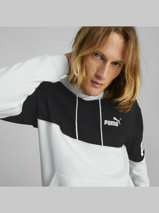 Power Colorblock Sweatshirt mit Kapuze White / Black