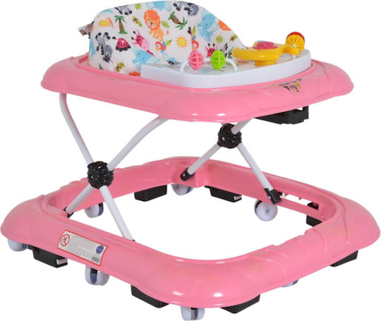 Moni Jungle Fun Baby Walker for 6+ Months Pink