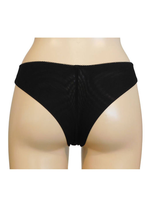 BRASIL-SLIP FÜR FRAUEN MIT SPITZE FONTANA DI VITA 921 401-25 - SCHWARZ-ROT