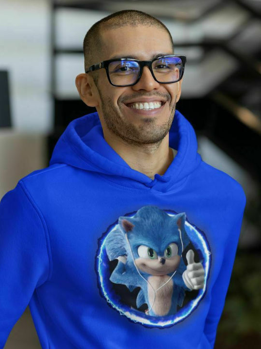 Sonic hoodie with hood - ROYAL BLUE