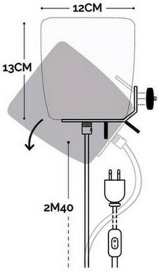 La Case de Cousin Paul Swing Classic Lamp Wall with Socket E14 and Switch Beige 12cm