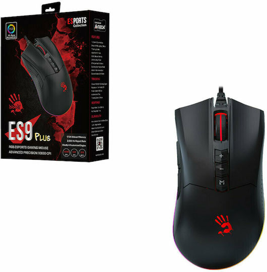 A4Tech ES9 Plus RGB Gaming Ποντίκι 10000 DPI Μαύρο