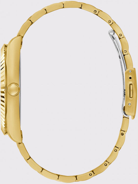 Guess Connoisseur Men's Watch 42mm Battery with Gold Metal Bracelet
