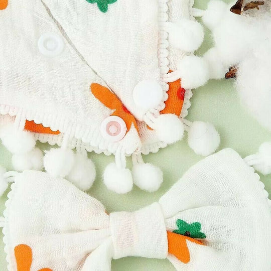Morven Bandana material textil cu buton Alb / Portocaliu