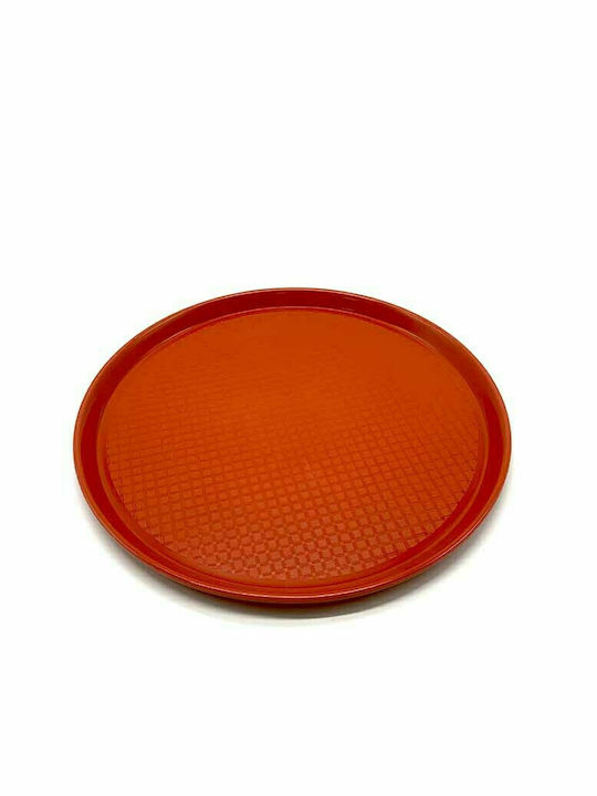 Homestyle Plastic Rotund Tavă de Servire Antiderapant în Culoare Roșu 40x40cm 735164004κ 1buc