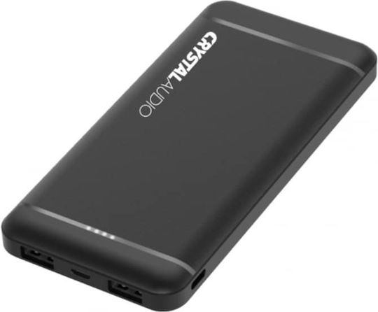Crystal Audio PBK3K Power Bank 10000mAh με 2 Θύρες USB-A Μαύρο