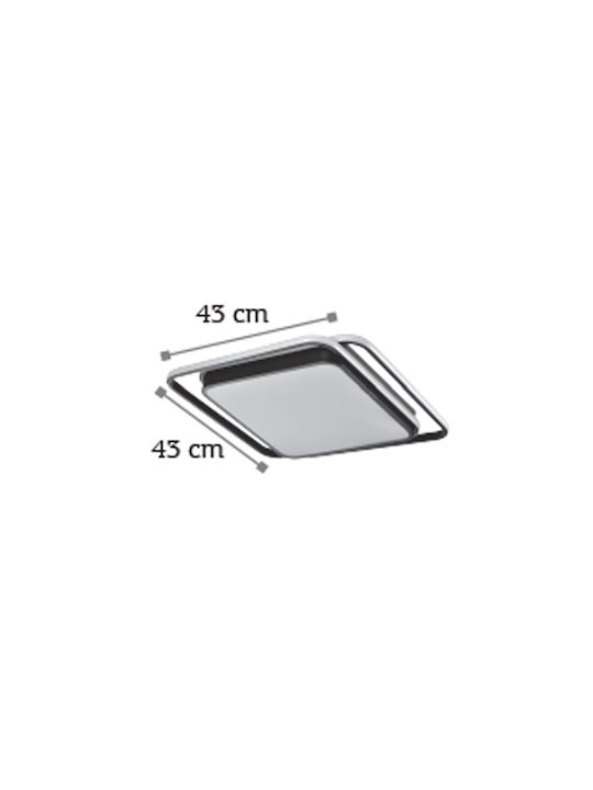 Inlight Μοντέρνα Μεταλλική Πλαφονιέρα Οροφής με Ενσωματωμένο LED σε Μαύρο χρώμα 43cm