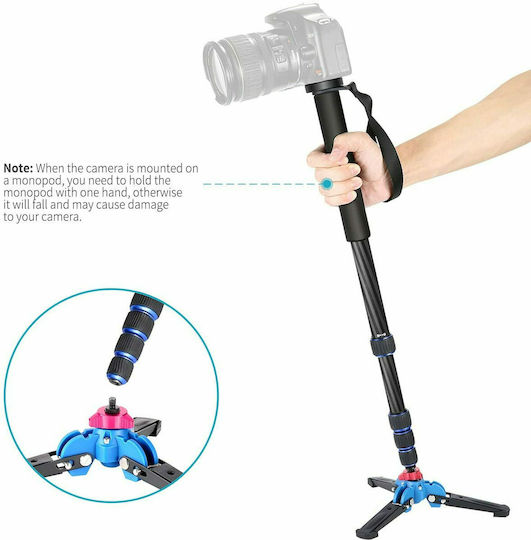 Neewer Extendable Camera Carbon Fiber Monopod with Foldable Tripod 10095109