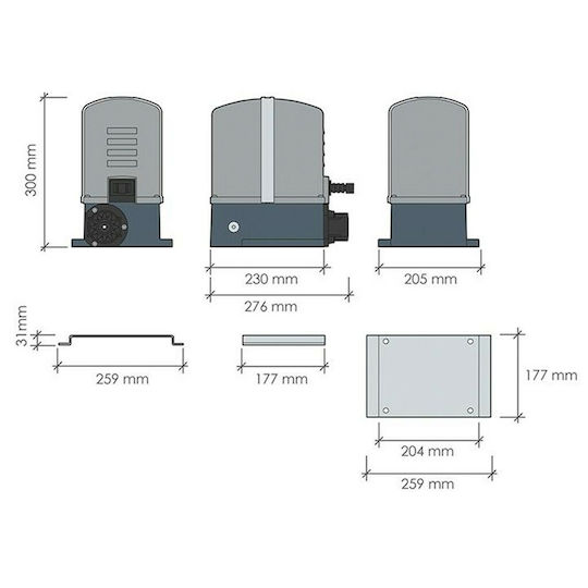 Proteco Mover 1500 Basic Kit Garage Door Motor Set for Sliding Garage Door up to 1500kg