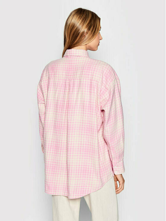 Levi's Nola Women's Checked Long Sleeve Shirt Pink