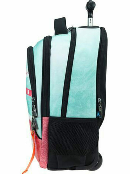 Maui & Sons Pastel School Bag Trolley Elementary, Elementary Multicolour with Water Bottle Holder 30Liters