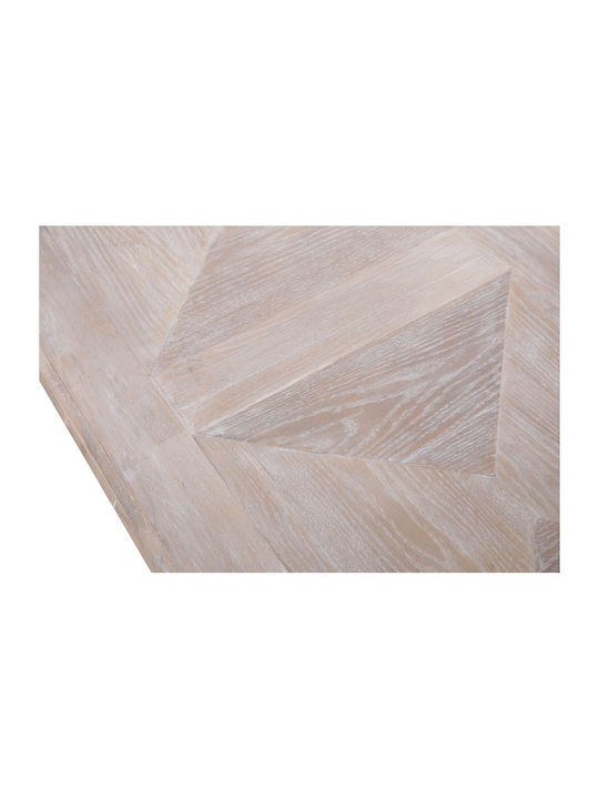 Rechteckiger Zentral Kaffeetisch History Holz Weiß - Natur M125xB64xH50cm