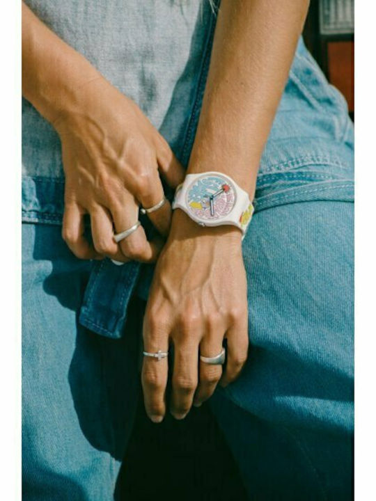 Swatch Power Of Peace Мъжки Часовник 41мм На Батерия С Каучукова Каишка