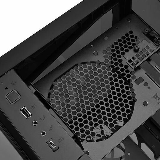 Silverstone LD03-AF Gaming Mini Tower Computer Case with Side Window Black