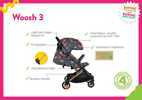 Cosatto Woosh 3 Pretty Flamingo Cărucior pentru Bebeluși Potrivit pentru Nou-născut Albastru marin 7.2kg