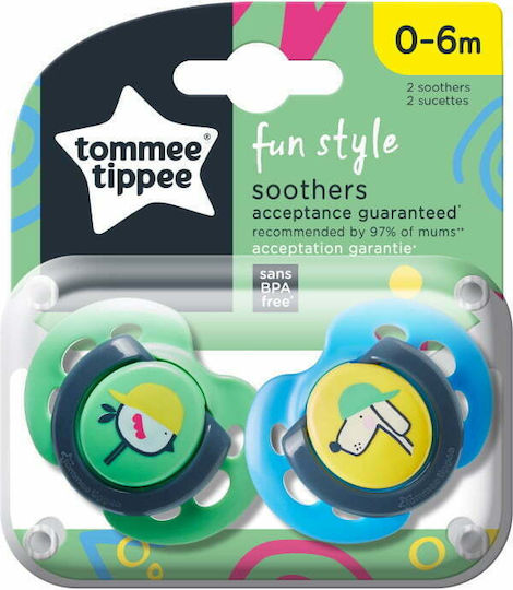 Tommee Tippee Fun Pacifiers Silicone Multicolour for 0-6 months 2pcs