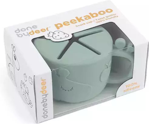 Done by Deer Baby Food Bowl Peekaboo Raffi made of Silicone Green