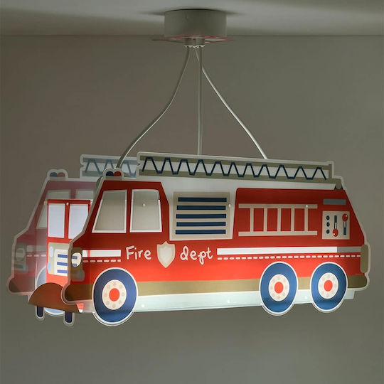 Ango Firetruck Μονόφωτο Παιδικό Φωτιστικό Κρεμαστό από Πλαστικό 240W με Υποδοχή E27 Κόκκινο 52x22cm
