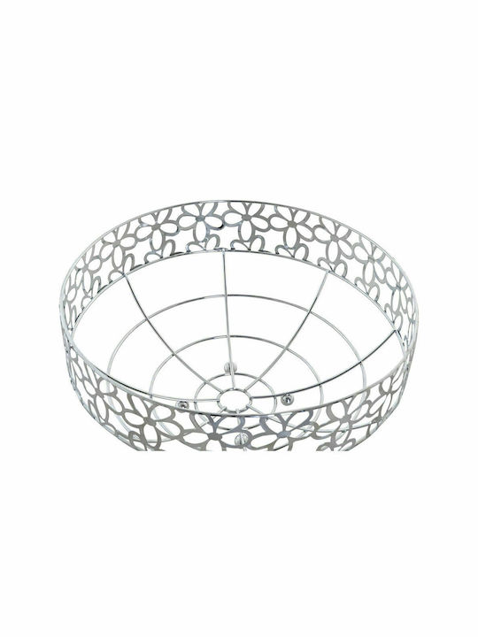 DKD Home Decor Blomster Fruit Bowl Metallic Silver 28x28x13.5cm