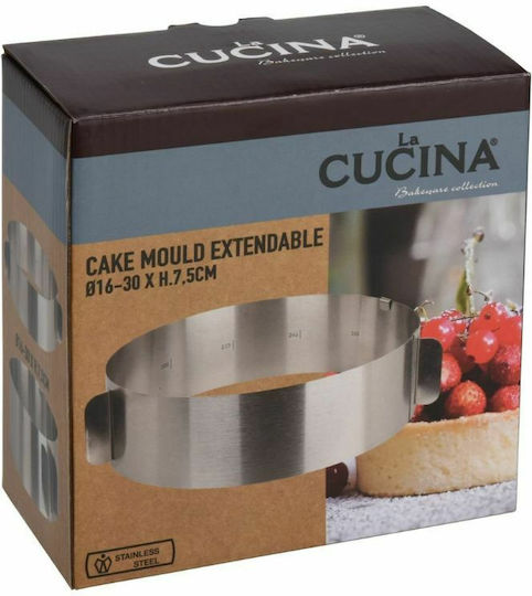 Ibili Adjustable Metallic Round-Shaped Cake Ring