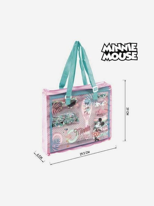 Minnie Mouse Perie de păr pentru copii - set Minnie Mouse Trusă cu Acessorii 17 buc Roz