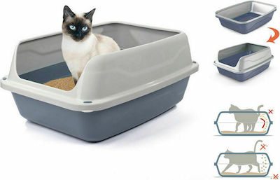 Georplast Λεκάνη Γάτας Sonic Litter Tray Medium σε Γκρι Χρώμα Μ44.5xΠ34xΥ18.5cm