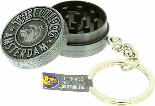 The Bulldog Amsterdam Grinder Keychain 2 Parts 30mm Silber