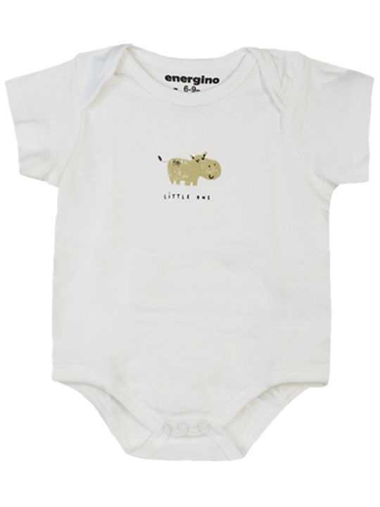 Energiers Baby Underwear Bodysuit Set Short-Sleeved with Pants White
